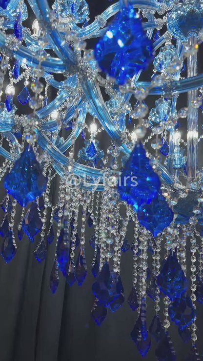 New Ocean Blue Classic Unique Chandelier for Staircase/Foyer/Entryway