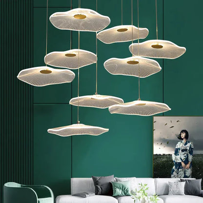 Modern 6/10/15/30 Lights Acrylic Chandelier in Gold Finish