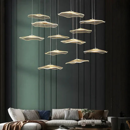 Modern 6/10/15/30 Lights Acrylic Chandelier in Gold Finish