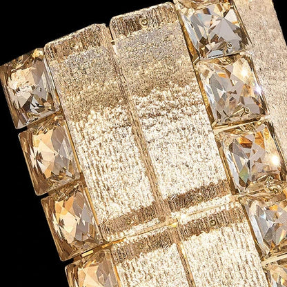 Modern Multi-layers Luxury Gold Crystal Wall Lamp