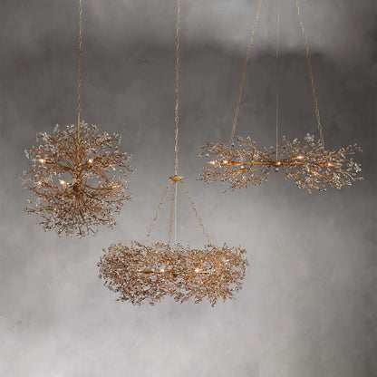 Art Design Crystal Florals Chandelier for Living Room/Bedroom/Dining Room/Kitchen Island