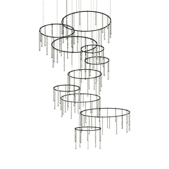 Modern Art Design Multi-layers Rings Vertical LED Chandelier