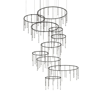 Modern Art Design Multi-layers Rings Vertical LED Chandelier