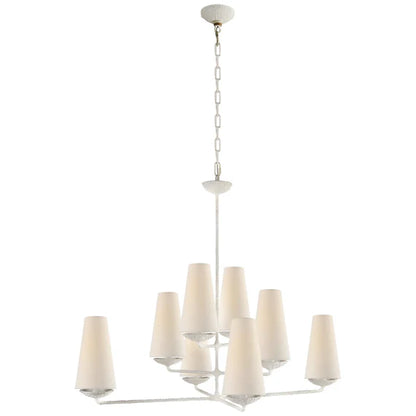 Vertical Chandelier in Bronze/Black/White Finish Color