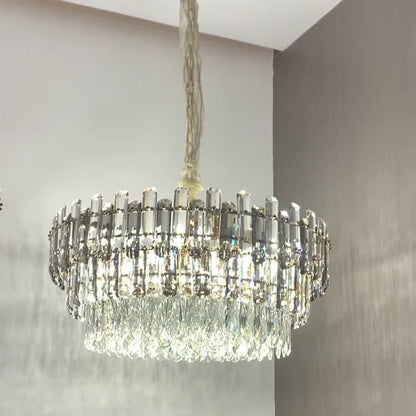 Light Luxury Round/Rectangular Crystal Chandelier for Living/Dining Room/Bedroom