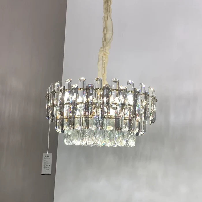 Light Luxury Round/Rectangular Crystal Chandelier for Living/Dining Room/Bedroom