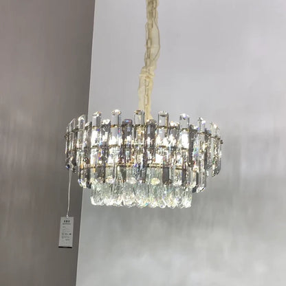 Light Luxury Round/Rectangular Crystal Chandelier for Living/Dining Room/Bedroom