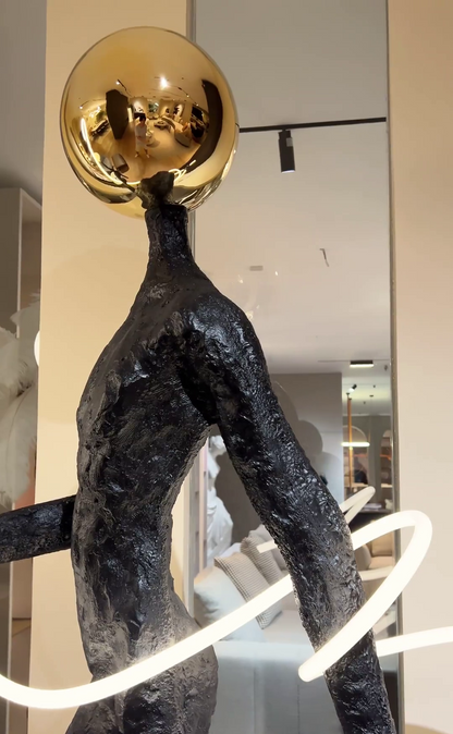 Art Gold Head Sculpture LED Floor Lamp