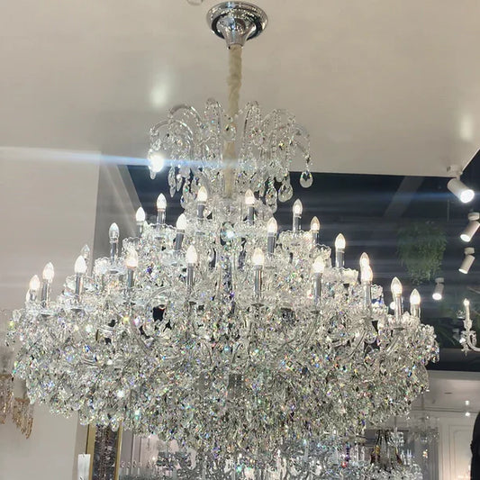 Luxury Classic Candle Light Crystal Chandelier for Living Room/Staircase/Foyer