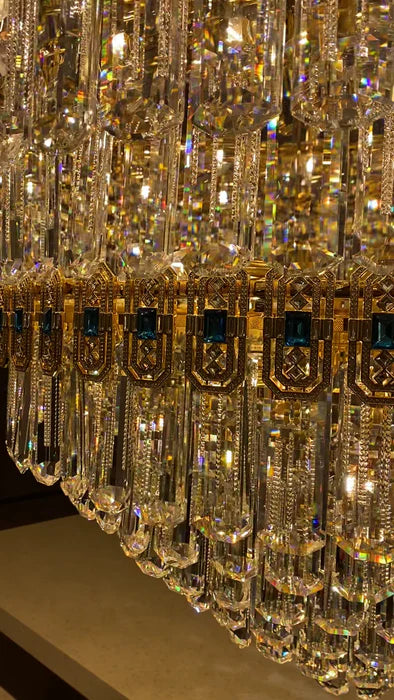 Luxury Extra Large Conical Crystal Chandelier for High Ceiling Living Room/Foyer