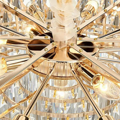 Round Crystal Chandelier Modern Living Room Ceiling Light