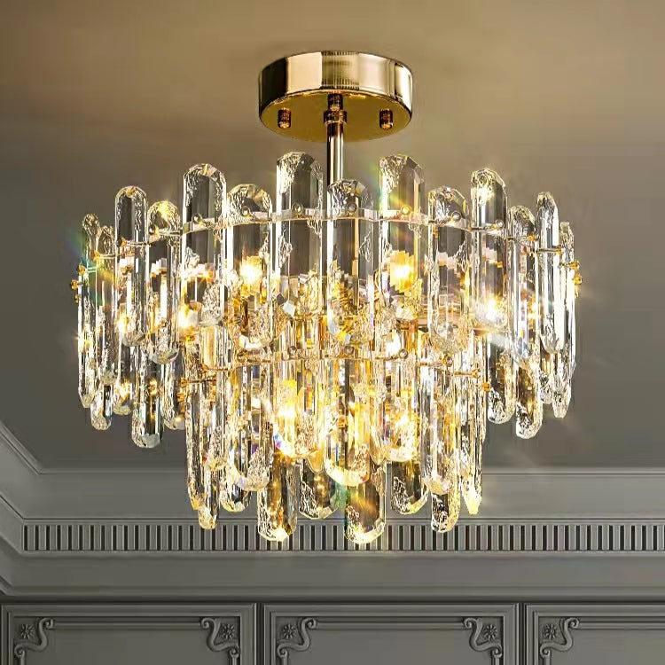 Modern Two Layers Crystal Chandelier For Living Room Cheap Ceiling Lights For Round Dining Table