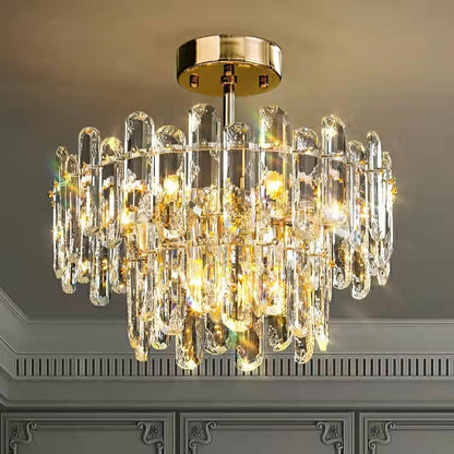 Modern Two Layers Crystal Chandelier For Living Room Cheap Ceiling Lights For Round Dining Table