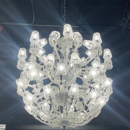 Extra Large Luxury Candle Shade Crystal Pendant Sphere Chandelier for Living Room/Foyer