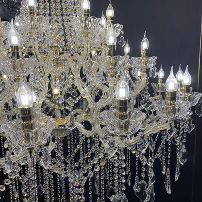 Extra Large Traditional Retro Empire Candle Crystal Pendant Chandelier for Living Room/Foyers/Entry