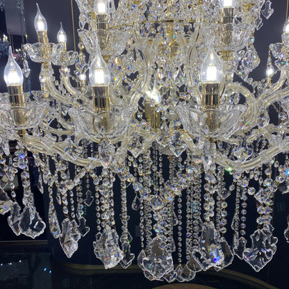 Extra Large Traditional Retro Empire Candle Crystal Pendant Chandelier for Living Room/Foyers/Entry