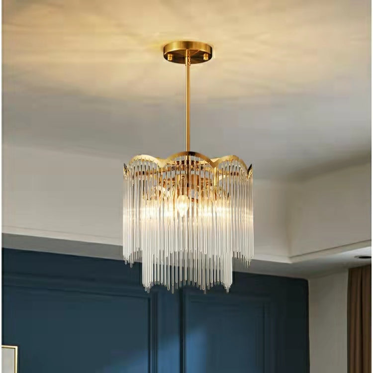 Elegant Lighting Chandelier Cheap Linear Crystal Glass Lamp for Living/ Dining Room