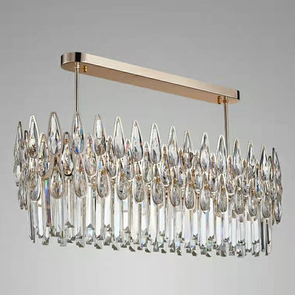 Round Crystal Chandelier Modern Living Room Ceiling Light