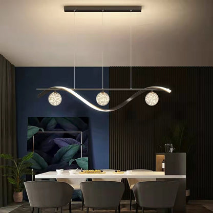 Modern Dining Room Chandelier Concise Style Glass Ball Starlight Ceiling Lamp Luxury Bar Counter Light