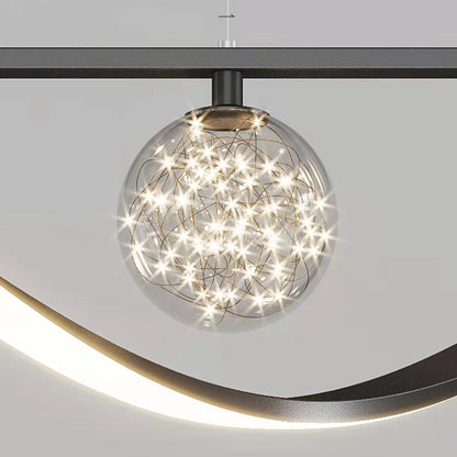 Modern Dining Room Chandelier Concise Style Glass Ball Starlight Ceiling Lamp Luxury Bar Counter Light