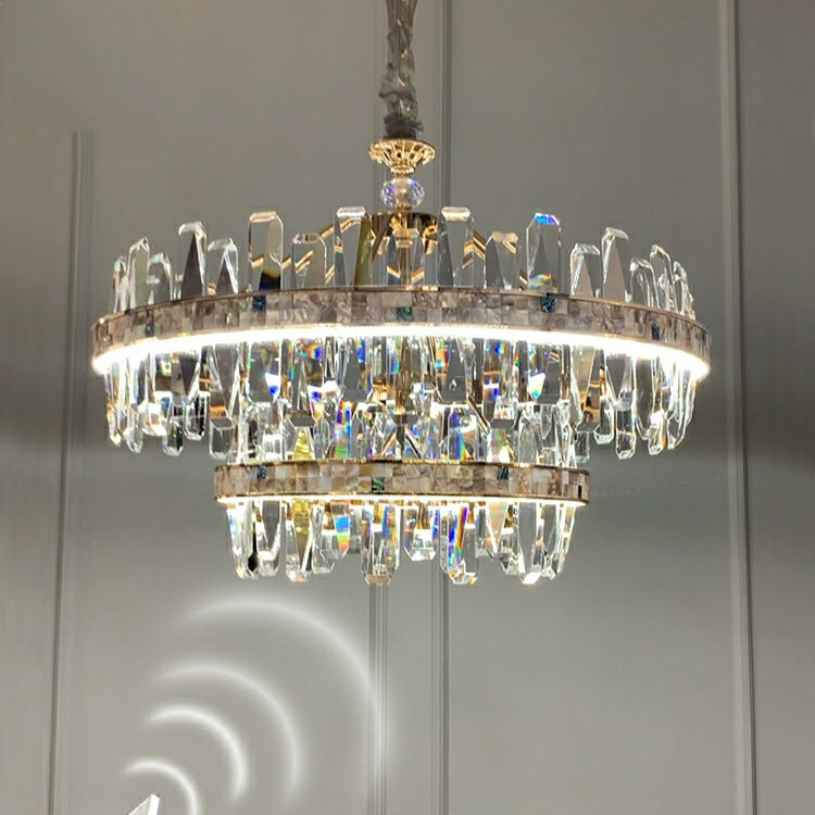 Affordable Round K9 Crystal Chandelier Lighting For Living Room Moden Rectangle Pendant Lamp For Dining Table
