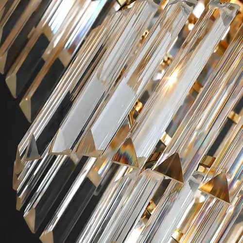 Hallway Golden Crystal Chandelier Luxury Ceiling Lamp for Living Room Staircase