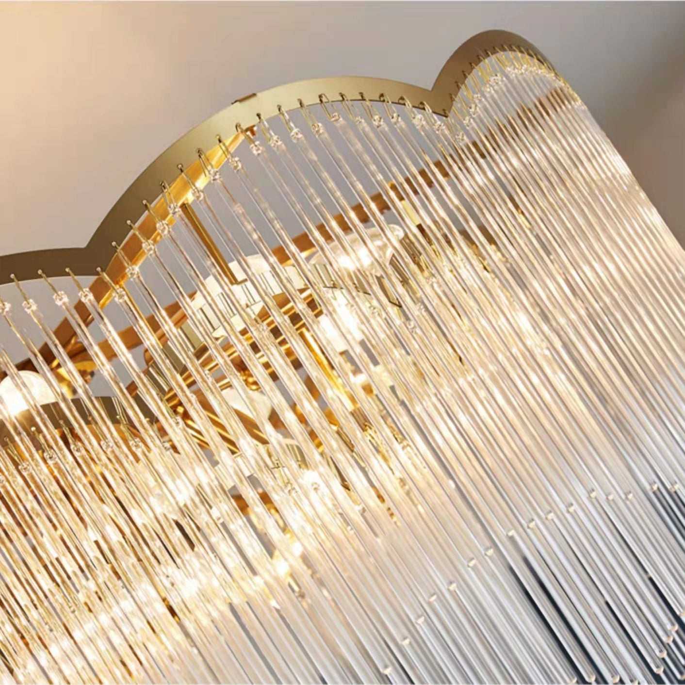 Elegant Lighting Chandelier Cheap Linear Crystal Glass Lamp for Living/ Dining Room
