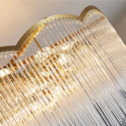Elegant Lighting Chandelier Cheap Linear Crystal Glass Lamp for Living/ Dining Room