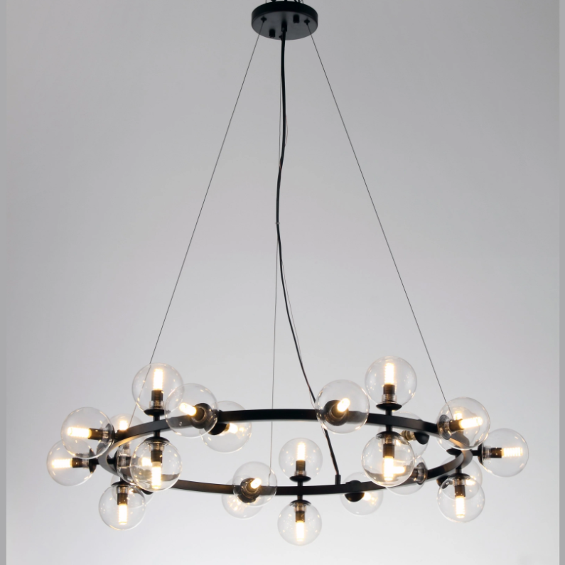 Modern Classical Round Ring Glass Bubble Shade Pendant Chandelier for Living Room/Bedroom