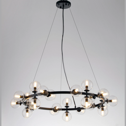 Modern Classical Round Ring Glass Bubble Shade Pendant Chandelier for Living Room/Bedroom