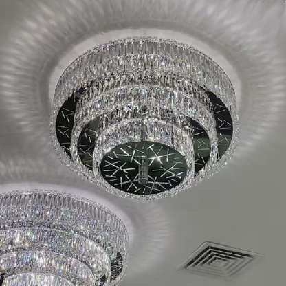 Oversized Modern Flush Mount Round Multi-tiered Ceiling Light