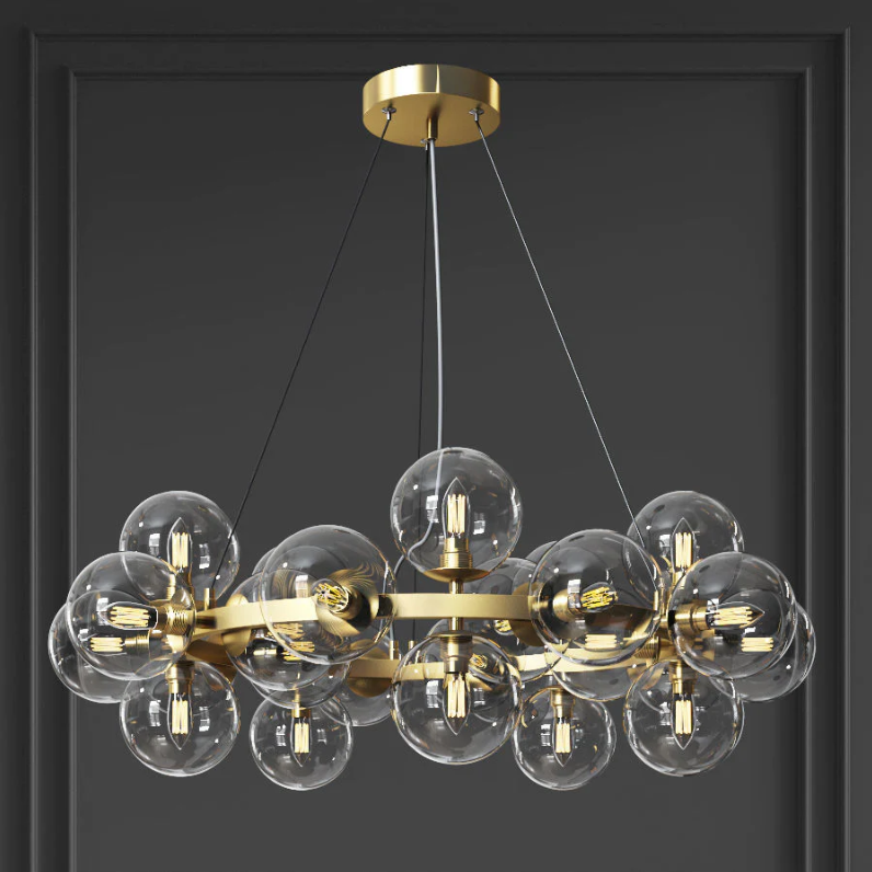 SEPI GLASS GLOBE / BUBBLE ROUND RING CHANDELIER,CHANDELIER,chandeliers.glass ,bubble,ring,round,circle,ball,sphere,,ceiling,living room,dining room,bedroom