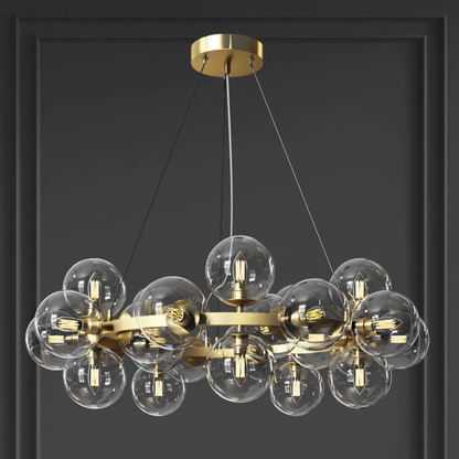 SEPI GLASS GLOBE / BUBBLE ROUND RING CHANDELIER,CHANDELIER,chandeliers.glass ,bubble,ring,round,circle,ball,sphere,,ceiling,living room,dining room,bedroom