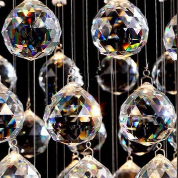 Lampadario moderno da soffitto con sfera di cristallo a forma di onda, rettangolare, cromato, per tavolo da pranzo