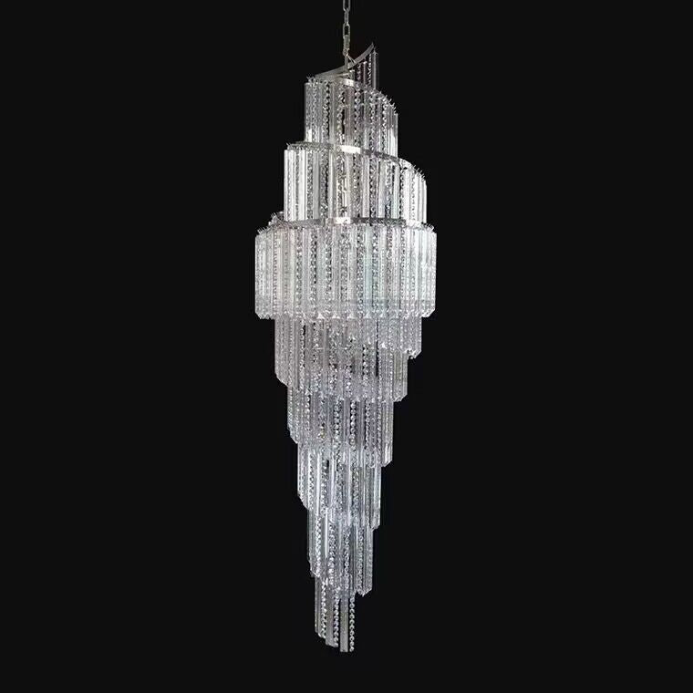 Modern Luxury Cascade Spiral Crystal Chandelier for Foyer/Lobby/Hallway