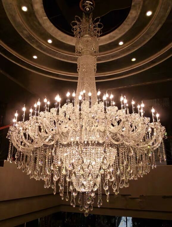 Extra Large Traditional Candle Branch Crystal Pendant Chandelier for Living Room/Foyer/Hallway/Entry/Stairs