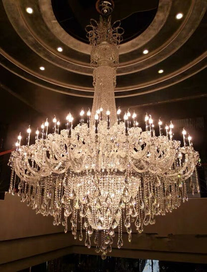 Extra Large Traditional Candle Branch Crystal Pendant Chandelier for Living Room/Foyer/Hallway/Entry/Stairs