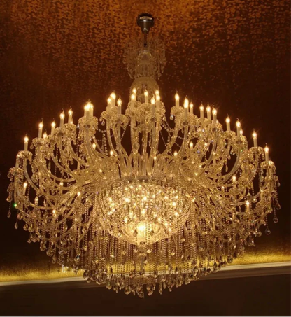 Extra Large Traditional Candle Branch Crystal Pendant Chandelier for Living Room/Foyer/Hallway/Entry/Stairs