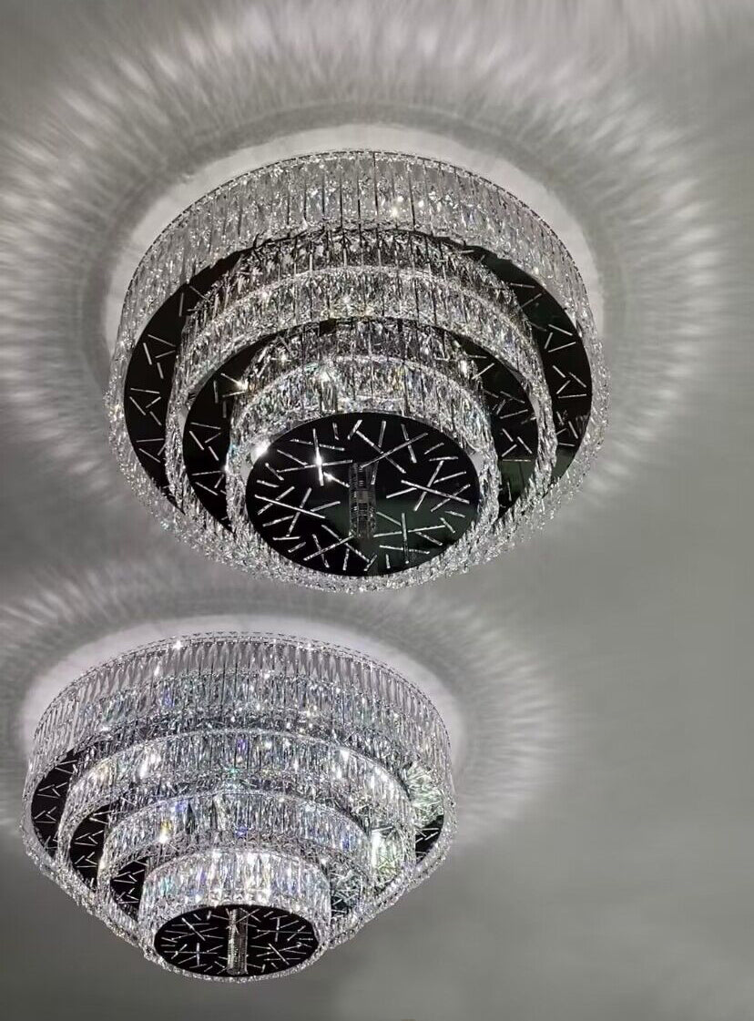 Oversized Modern Flush Mount Round Multi-tiered Ceiling Light