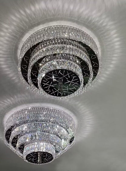 Oversized Modern Flush Mount Round Multi-tiered Ceiling Light