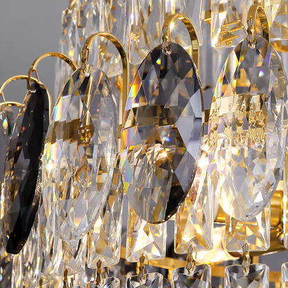 Extra Large Modern Spiral Chrome/Gold Crystal Long Chandelier for Foyer/Staircase/Hotel Lobby
