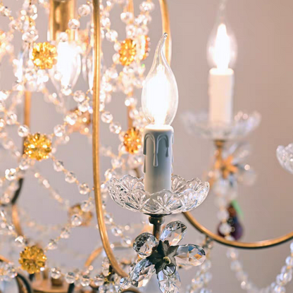 Sophisticated Vintage Candle Pendant Crystal Chandelier for Cafe/Restaurant/Staircases