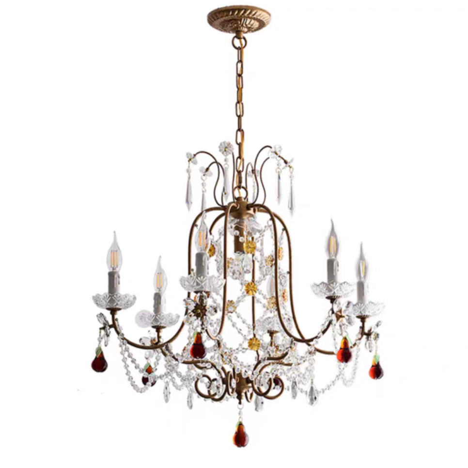 Sophisticated Vintage Candle Pendant Crystal Chandelier for Cafe/Restaurant/Staircases
