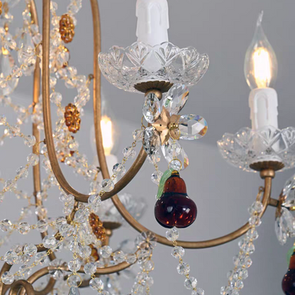 Sophisticated Vintage Candle Pendant Crystal Chandelier for Cafe/Restaurant/Staircases