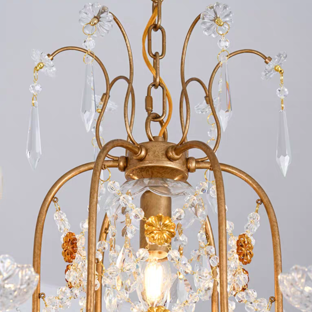 Sophisticated Vintage Candle Pendant Crystal Chandelier for Cafe/Restaurant/Staircases