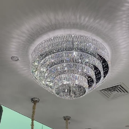 Oversized Modern Flush Mount Round Multi-tiered Ceiling Light