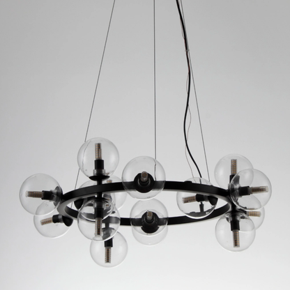 Modern Classical Round Ring Glass Bubble Shade Pendant Chandelier for Living Room/Bedroom