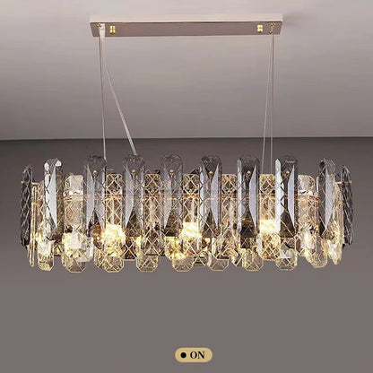 Modern Smoke Gray Crystal Chandelier Sparkling Pendant Light Fixture for Living/ Dining Room/ Bedroom/ Home Office