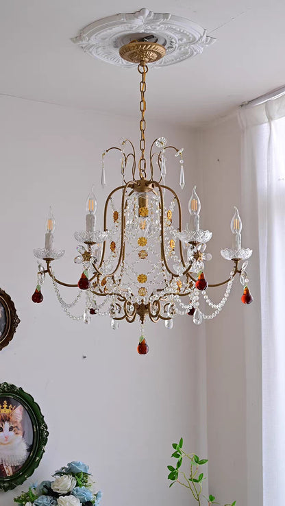 Sophisticated Vintage Candle Pendant Crystal Chandelier for Cafe/Restaurant/Staircases