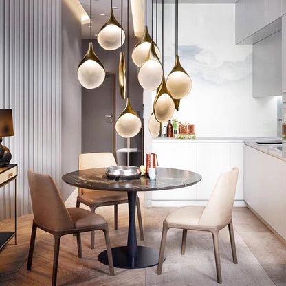 Creative Multiple Golden White Panel Pendant Ceiling Light